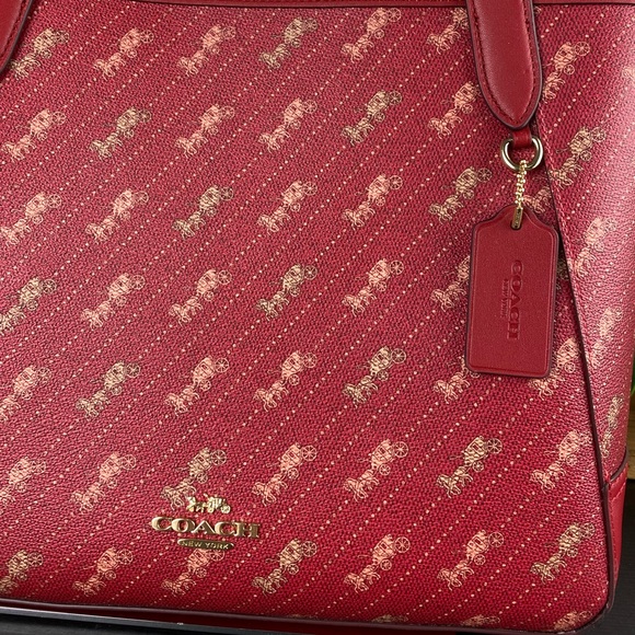 Coach Tote With Horse And Carriage Dot Print - Picture 2 of 10
